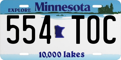 MN license plate 554TOC