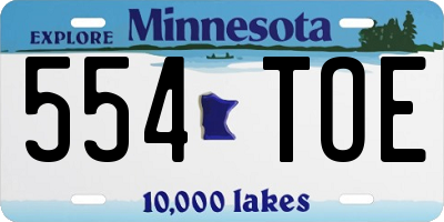 MN license plate 554TOE