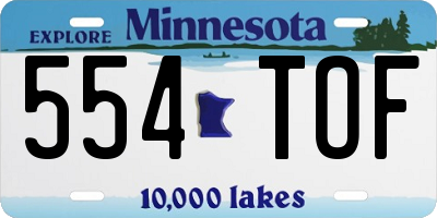 MN license plate 554TOF