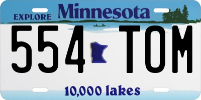 MN license plate 554TOM