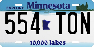 MN license plate 554TON