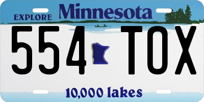 MN license plate 554TOX