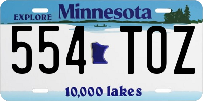 MN license plate 554TOZ