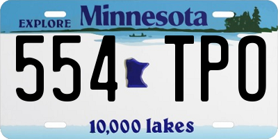 MN license plate 554TPO