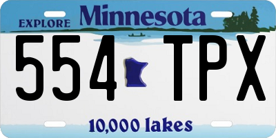 MN license plate 554TPX