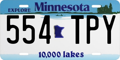 MN license plate 554TPY