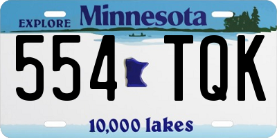 MN license plate 554TQK