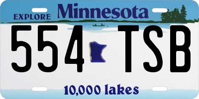 MN license plate 554TSB