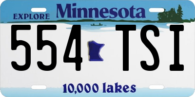 MN license plate 554TSI