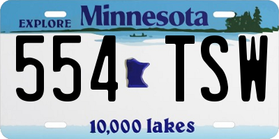 MN license plate 554TSW