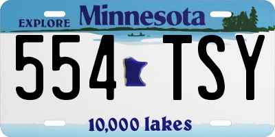 MN license plate 554TSY