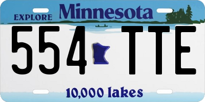 MN license plate 554TTE