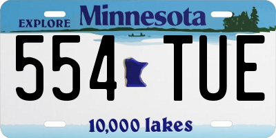 MN license plate 554TUE
