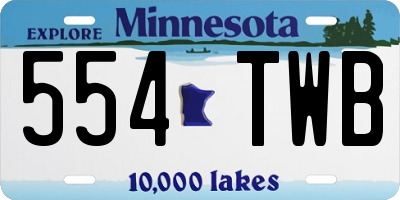 MN license plate 554TWB
