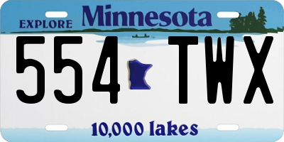 MN license plate 554TWX