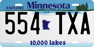 MN license plate 554TXA