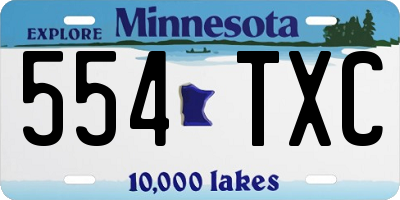 MN license plate 554TXC