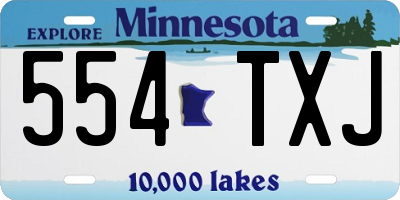 MN license plate 554TXJ
