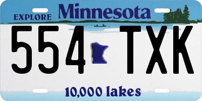 MN license plate 554TXK