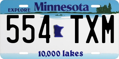 MN license plate 554TXM