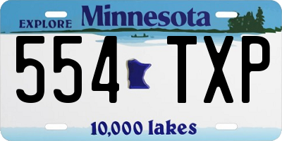 MN license plate 554TXP
