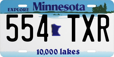 MN license plate 554TXR