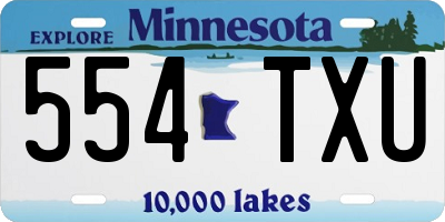 MN license plate 554TXU
