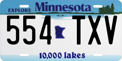 MN license plate 554TXV
