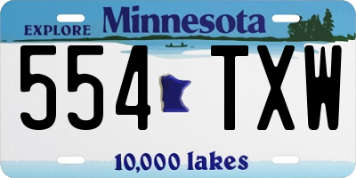 MN license plate 554TXW
