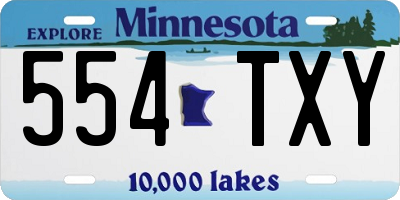 MN license plate 554TXY
