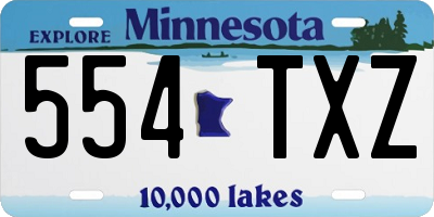 MN license plate 554TXZ