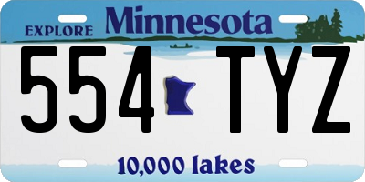 MN license plate 554TYZ