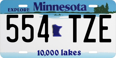 MN license plate 554TZE
