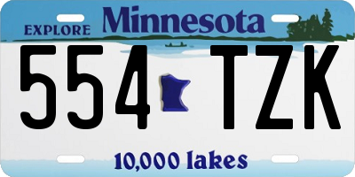 MN license plate 554TZK
