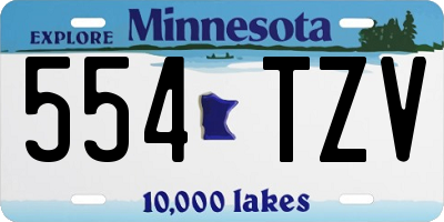 MN license plate 554TZV