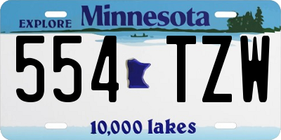MN license plate 554TZW