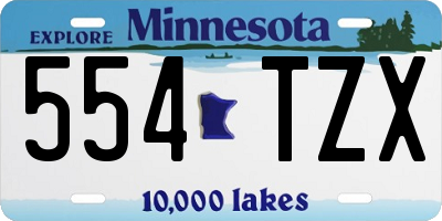 MN license plate 554TZX