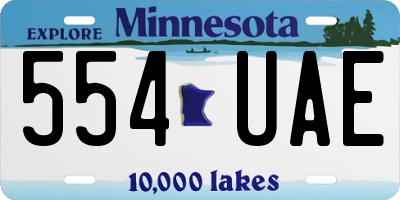 MN license plate 554UAE