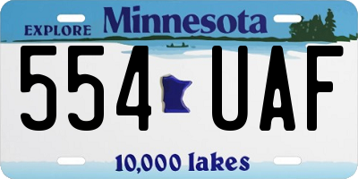 MN license plate 554UAF