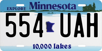 MN license plate 554UAH