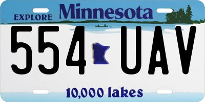MN license plate 554UAV