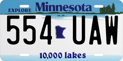 MN license plate 554UAW