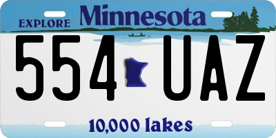 MN license plate 554UAZ