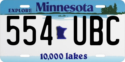 MN license plate 554UBC