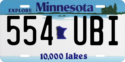 MN license plate 554UBI