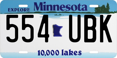 MN license plate 554UBK
