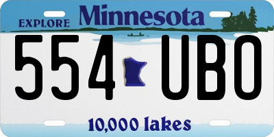 MN license plate 554UBO