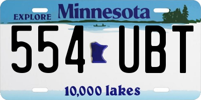 MN license plate 554UBT