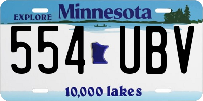 MN license plate 554UBV