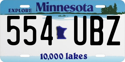MN license plate 554UBZ